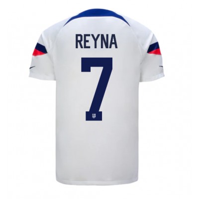 Moški Nogometni dresi Združene države Giovanni Reyna #7 Domači SP 2022 Kratek Rokav